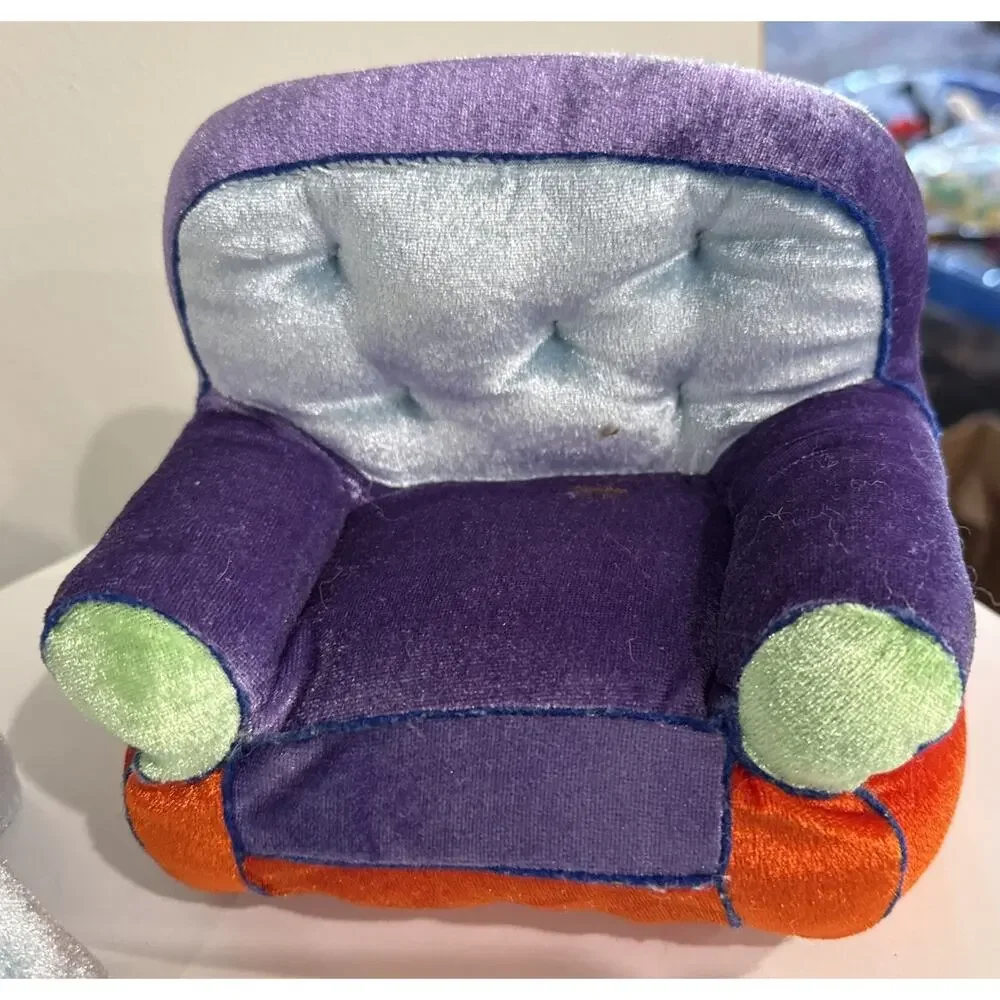 Vintage 1999 Agglo Plush Dollhouse Furniture Set Sofa Chair TV Stand Hong Kong